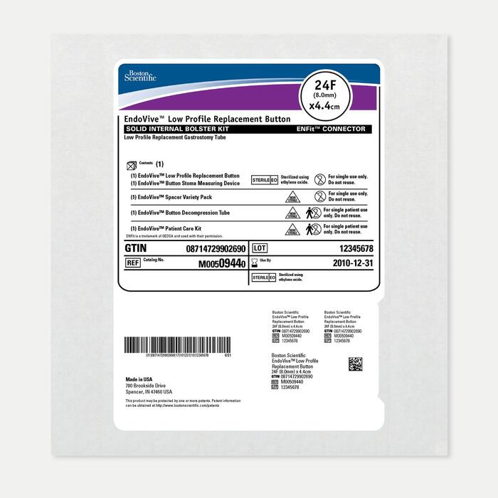 24Fr Low Profile Replacement Button with ENFit, 4.4 cm
