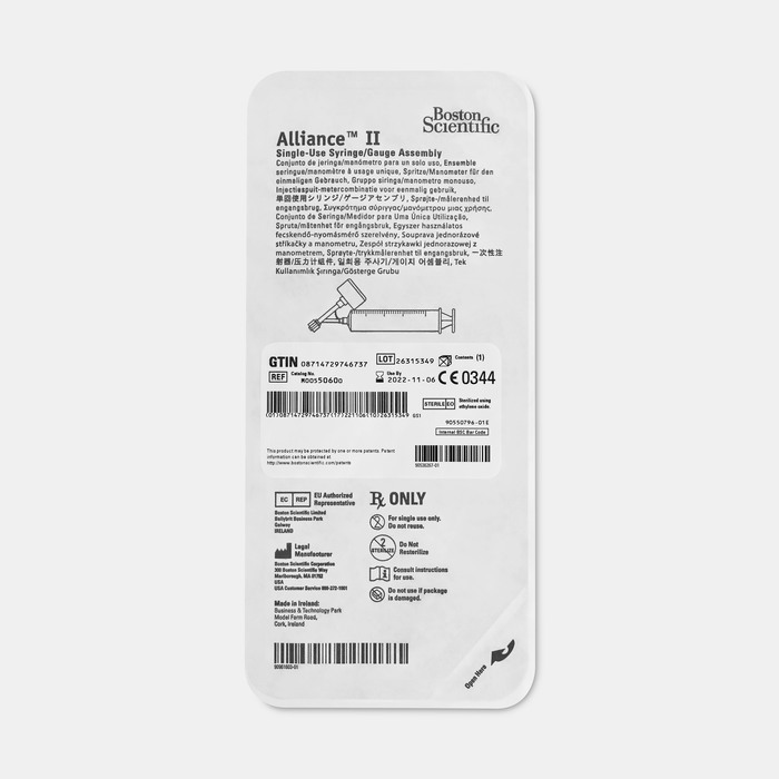 Alliance II Single-Use Syringe / Gauge Assembly, BX/5
